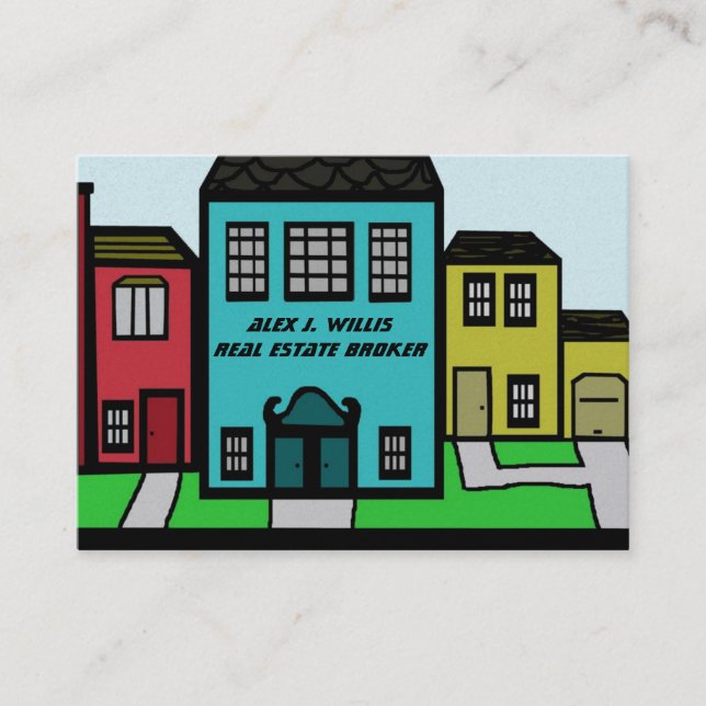 Tarjeta De Visita Edificios de la ciudad inmobiliaria oficina local (Anverso)
