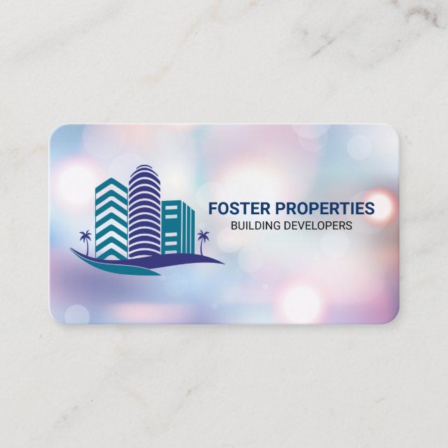 Tarjeta De Visita Edificios inmobiliarios | Alquileres | Rascacielos (Anverso)