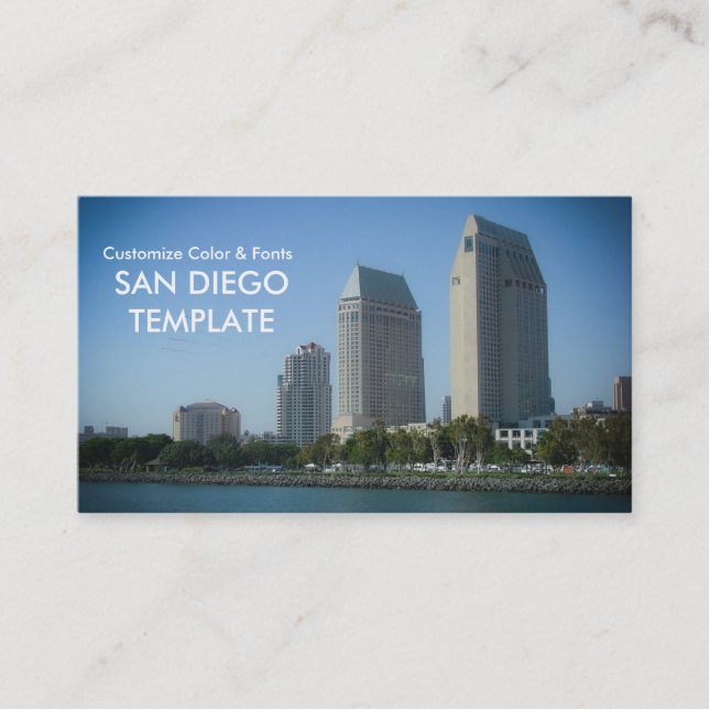 Tarjeta De Visita Edificios urbanos y puerto - San Diego (Anverso)