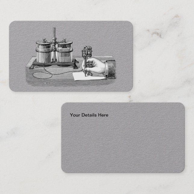 Tarjeta De Visita Edison, escritor antiguo de Steampunk (Anverso / Reverso)