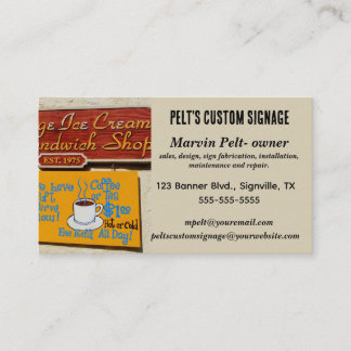 Tarjeta De Visita Editable Custom Signage Shop