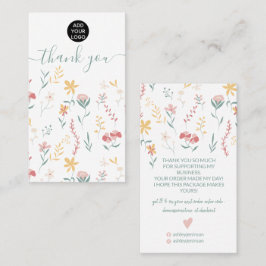 Tarjeta De Visita Editable floral lindo ilustracion gracias