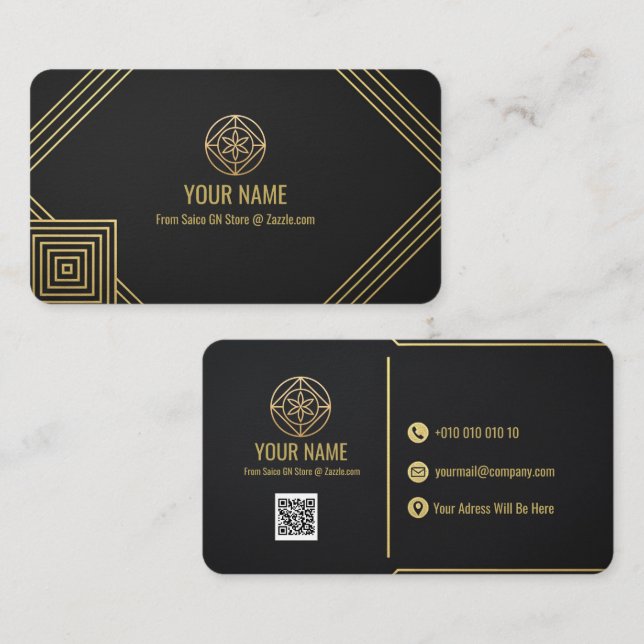 Tarjeta De Visita Editable Luxury Business Card Template (Anverso / Reverso)