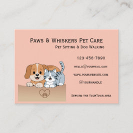 Tarjeta De Visita Editable Pet Sitting and Dog Walking Business Card