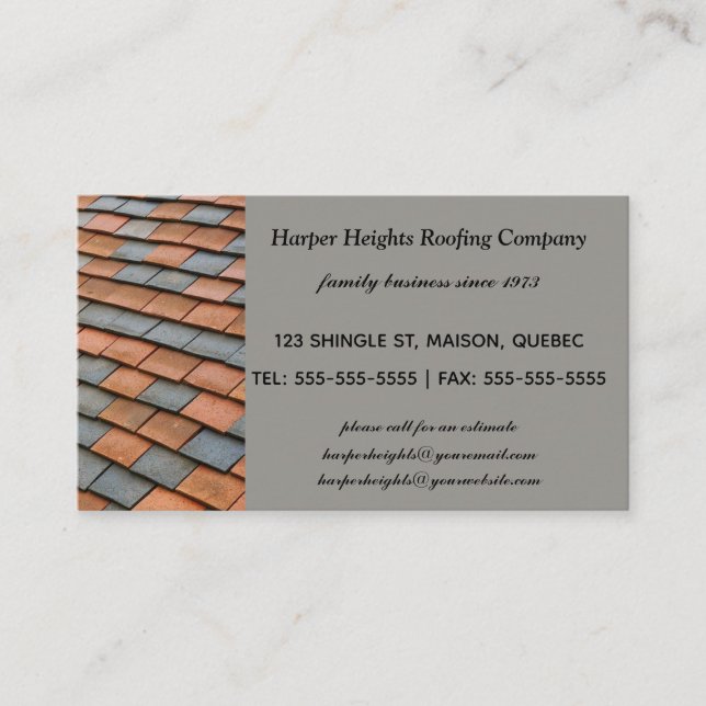 Tarjeta De Visita Editable Roofing Company (Anverso)