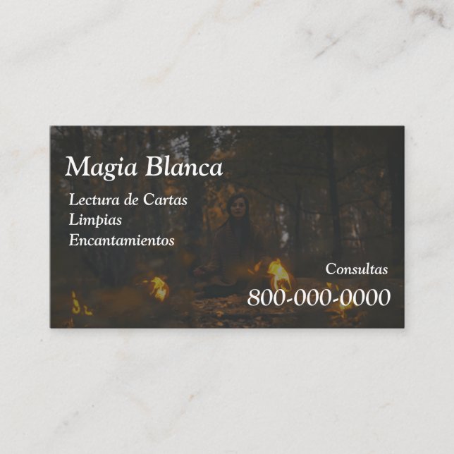 Tarjeta De Visita Editable, Servicio de lectura de tarjetas, Tarot,  (Anverso)