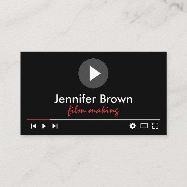 Tarjeta De Visita Editor de producción de películas Youtuber Video D (Anverso)