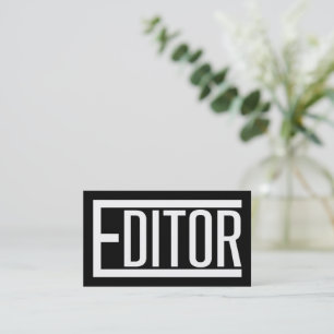 Tarjeta De Visita Editor de Word en blanco y negro
