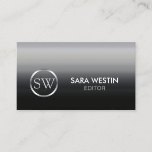 Tarjeta De Visita Editor Monograma Elegante de Publicación Impresa