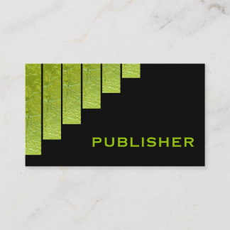 Tarjeta De Visita Editora moderna de rayas verticales de color verde