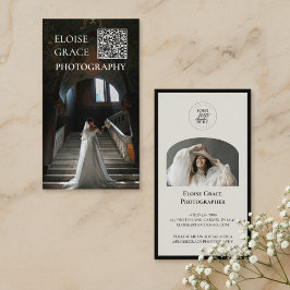 Tarjeta De Visita Editorial Photo Logo QR Code Business Card