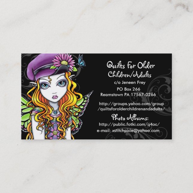 Tarjeta De Visita Edredones para una más vieja pedido de encargo de (Anverso)