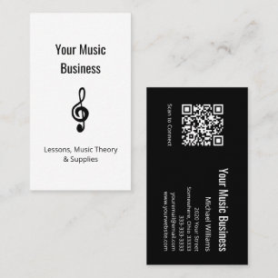Tarjeta De Visita Educación musical Lecciones de código QR Treble Cl