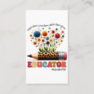 Tarjeta De Visita Educador Enséñales, Ámalos, Observa Cómo Crecen