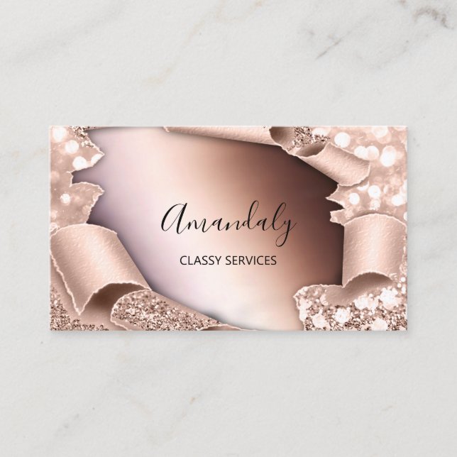 Tarjeta De Visita Efecto 3D Rosa enmarcado elegante maquillaje Skinn (Anverso)