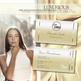 Tarjeta De Visita Efecto crema pastel de oro Sparkle Diamantes añadi