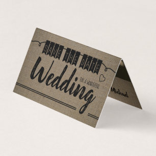 Tarjeta De Visita Efecto de Burlap de Vintage, Foto Guardar la tarje