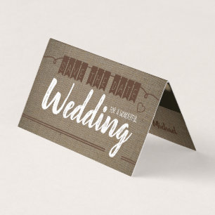 Tarjeta De Visita Efecto de Burlap de Vintage, Foto Guardar la tarje