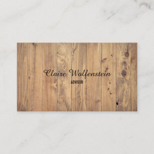 Tarjeta De Visita Efecto de madera rústica simple