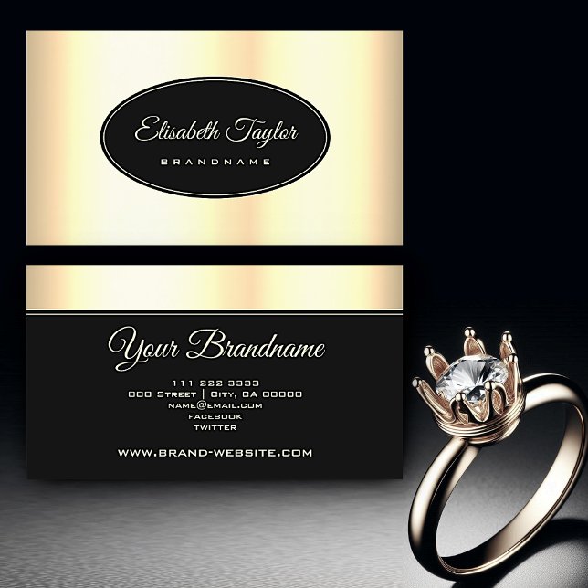 Tarjeta De Visita Efecto de oro extravagante Marco elegante de círcu (Subido por el creador)