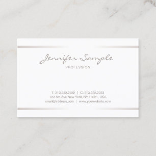 Tarjeta De Visita Efecto de plata llano moderno elegante profesional