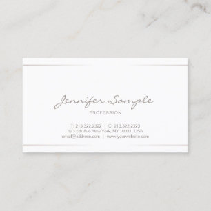 Tarjeta De Visita Efecto de plata llano moderno profesional elegante