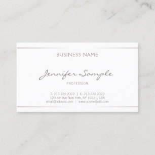 Tarjeta De Visita Efecto de plata llano profesional elegante moderno