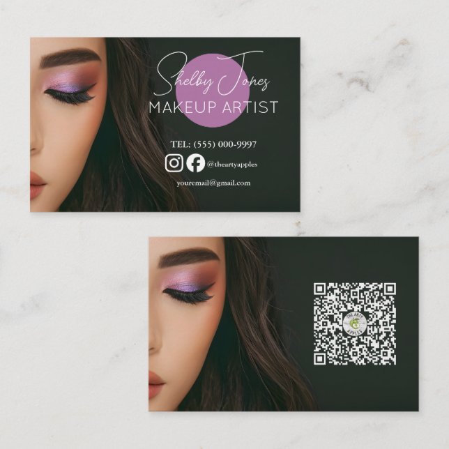 Tarjeta De Visita efecto especial disfraz maquillaje artista MUA fot (Anverso / Reverso)
