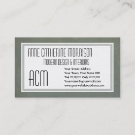 Tarjeta De Visita Efecto italiano verde gris corporativo del vintage