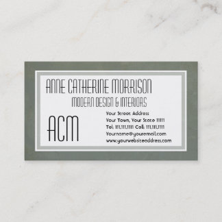 Tarjeta De Visita Efecto italiano verde gris corporativo del vintage