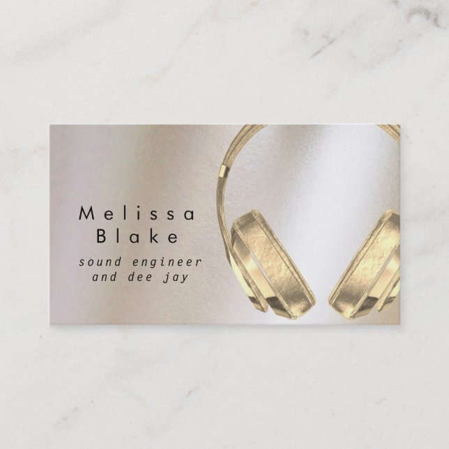 Tarjeta De Visita efecto metálico del ingeniero de sonido dee jay fa (Anverso)