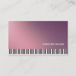 Tarjeta De Visita efecto metálico pianista FAUX
