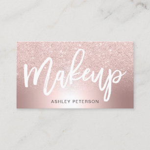 Tarjeta De Visita Efecto metalizado metálico subió maquillaje del