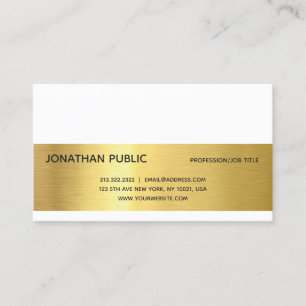Tarjeta De Visita Efecto Oro Elegante Moderno Profesional Plano de L