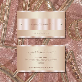 Tarjeta De Visita Efecto oro Rosa muy elegante con diamantes pequeño