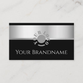 Tarjeta De Visita Efecto plateado de moda y logotipo Personalizado n