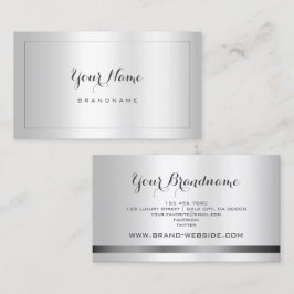 Tarjeta De Visita Efecto plateado moderno con un marco de brillo ele