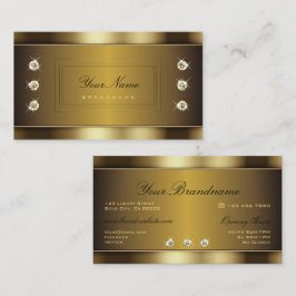 Tarjeta De Visita Efectos dorados muy elegantes con gráficos de diam