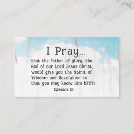 Tarjeta De Visita Efesios 1:17 Oración bíblica por revelación de sab