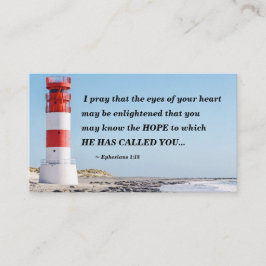 Tarjeta De Visita Efesios 1:18 Rezo para que conozcas la ESPERANZA