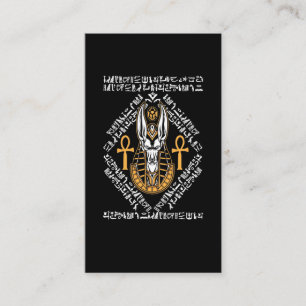 Tarjeta De Visita Egipcio Dios Anubis Ankh Egipto Hieroglíficos