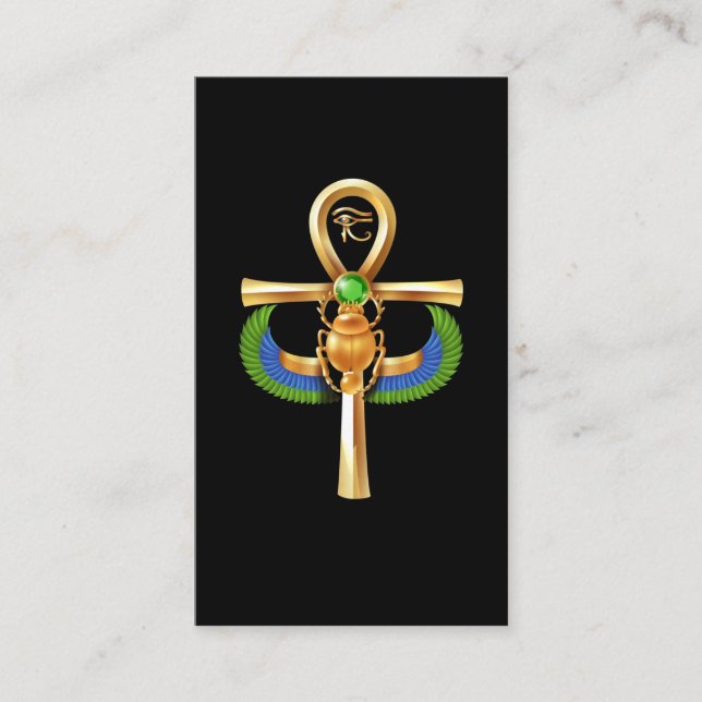 Tarjeta De Visita Egipto: El artefacto Scarab Ankh Horus Eye (Anverso)