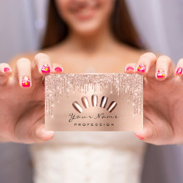 Tarjeta De Visita Égouttements maigres de manucure rosa fidelité 10