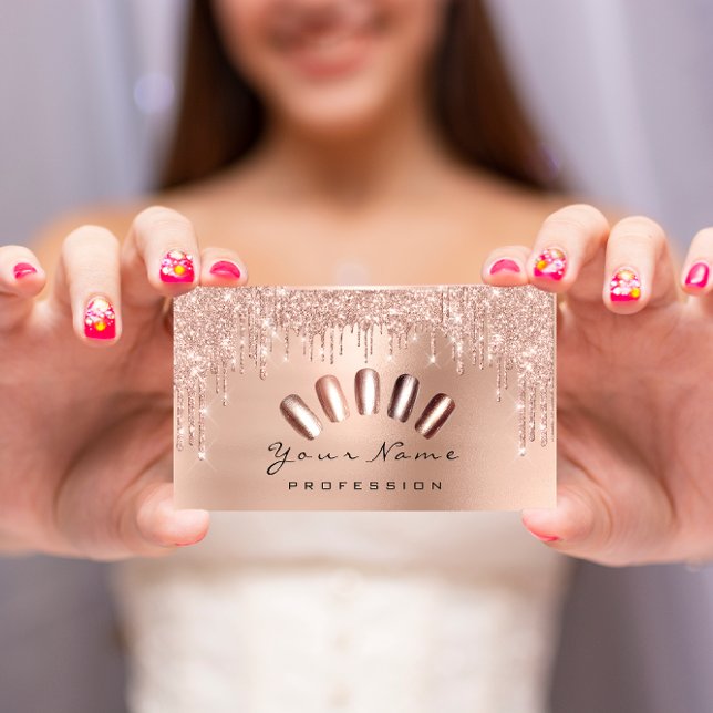 Tarjeta De Visita Égouttements maigres de manucure rosa fidelité 10 (Égouttements maigres de manucure rose fidelité 10 business card)