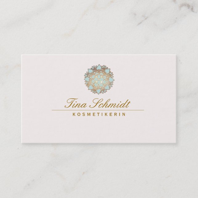 Tarjeta De Visita Einfache Elegante Blue Lotus Blume (Anverso)