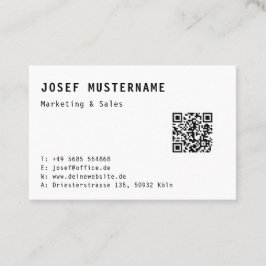 Tarjeta De Visita Einfache Elegante QR Code Visitenkarten Vorlage