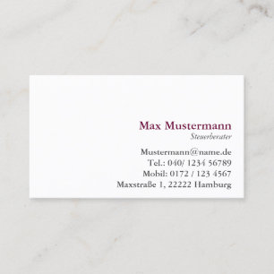 Tarjeta De Visita einfache Steuerberater Visitenkarte