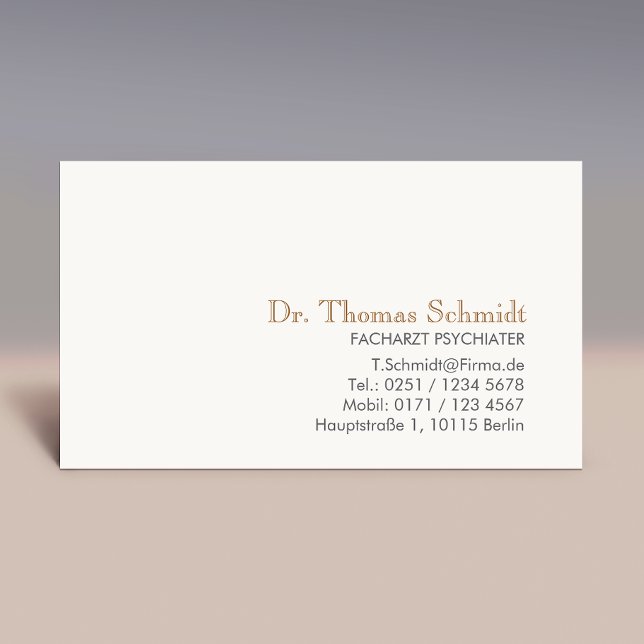 Tarjeta De Visita Einfache und elegante berufliche Psychiater (Subido por el creador)