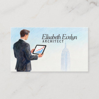 Tarjeta De Visita Ejecutivo Corporativo Revisando Métricas de Desemp