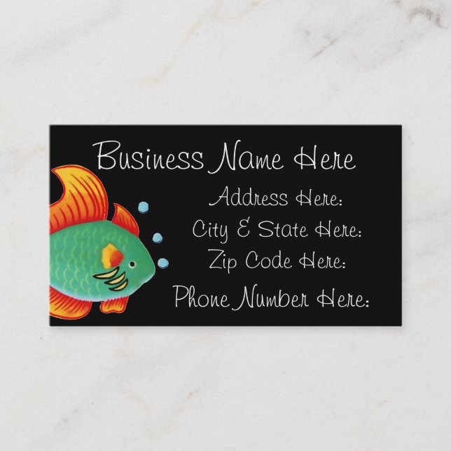 Tarjeta De Visita Ejemplo Fish Business Card8 (Anverso)